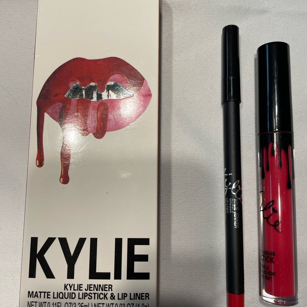 Matte Liquid Lipstick & Lip Liner - Bold Red